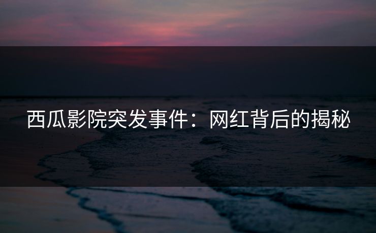 西瓜影院突发事件：网红背后的揭秘